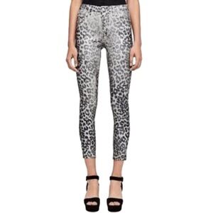L’agence Margot High Rise Skinny Jeans Leopard Crackle Foil